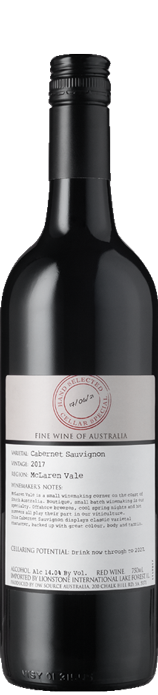 Hand Selected Cleanskin Mclaren Vale Cabernet Sauvignon 2017 Hand Selected Cleanskin Mclaren Vale Cabernet Sauvignon 2017