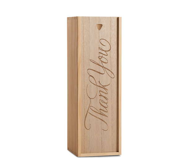 1 Bottle Wooden Box Thank You