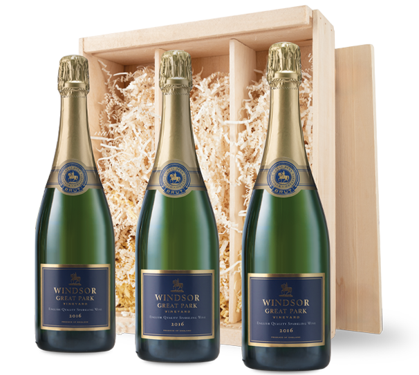 Windsor Great Park Sparkling 3 Bottle Gift in Wood