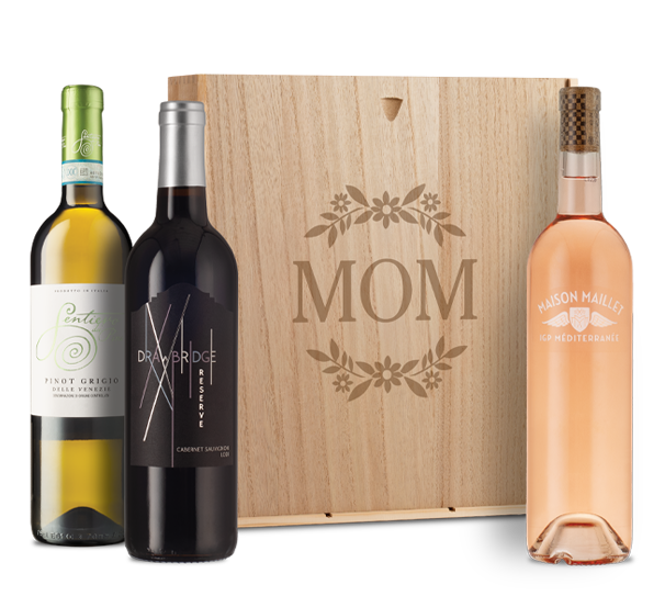 Mom's Favorite Wine Trio in Wood Case