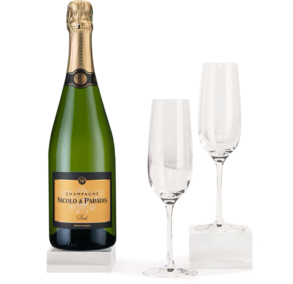 Champagne Nicolo et Paradis with 2 Flutes Champagne Nicolo et Paradis with 2 Flutes