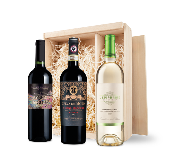 Fine Red & White Wines in Wood Gift Box
