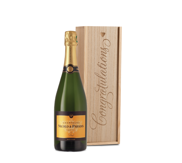 Congratulatory Champagne in Wood Box